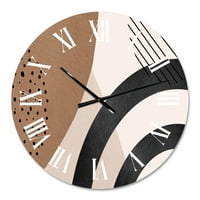 עיצוב 'צורות מופשטות בטרקוטה וצורות שנהב III' שעון קיר מודרני