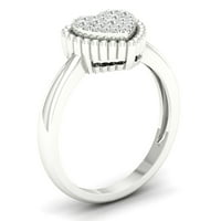 1 6CT TDW Diamond 10K טבעת אשכול זהב לבן לבן