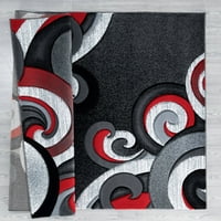 ארצות אורגים דרכמה דליה מודרני פייזלי מבטא שטיח, אדום, 1'10 2'8