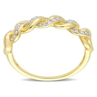 Miabella's Carat T.W. יהלום צהוב רודיום מצופה סטרלינג סטרלינג טבעת קישור משתלבת