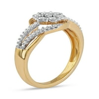 Imperial 10K זהב צהוב 1 6CT TDW TDW טבעת עוקף של אשכול יהלומים לנשים