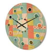 עיצוב עיצוב 'מופשט עיצוב רטרו IX' שעון קיר עץ מודרני של אמצע המאה