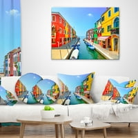עיצוב צבעוני צבעוני איילנד איילנד וונציה - נוף מודפס כרית זריקה - 18x18