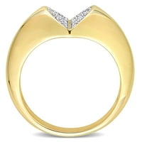 Miabella's Carat T.W. יהלום 10KT טבעת אשכול לב זהב צהוב