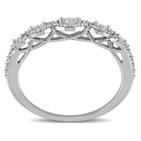 קראט T.W. יהלום 10KT זהב לבן טבעת יום נישואים