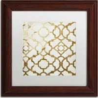 סימן מסחרי אמנות מרוקאי זהב השני בד אמנות על ידי צבע מאפייה, לבן מט, עץ מסגרת