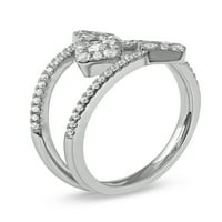 Imperial 10K זהב לבן 1 2CT TDW טבעת אופנה לנשים יהלום