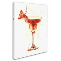 סימן מסחרי אמנות 'קוקטייל משקאות זכוכית צבעי מים X' אמנות בד מאת מייקל טומפסט