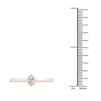 Imperial 1 6ct TDW Marquise Diamond Diamond 10k ורד זהב סוליטייר הבטחה טבעת