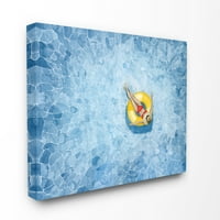 צף בריכה כחול צהוב בצבעי מים ציור קיר בד אמנות על ידי גרייס פופ