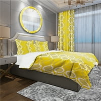 סט עיצוב 'דפוס צהוב' מערך כיסוי שמיכה מודרני
