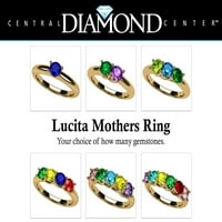 ננה לוסיטה אמהות בוגרות טבעת 1- אבנים בזהב צהוב של 10K, אמהות אמהות בגודל מתנה 2 אבן 2