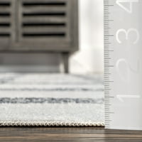 Nuloom Lenci מכונה משובצת מודרנית שטיח שטח שטח רחיץ, 5 '3 8', אפור בהיר