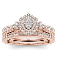 Imperial 1 2ct TDW Diamond 14k Rose Gold Marquise Cluster