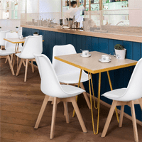 עיצוב אלדן עיצוב כסאות אוכל מרופדים מודרניים עם רגלי עץ לחדר אוכל, סט של 4, לבן