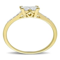 Miabella's Carat T.W. יהלום חתוך ונסיכה חתוך עגול 10kt טבעת אירוסין באשכול זהב צהוב