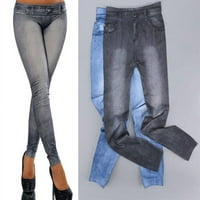 נשים ג'ינס רזות ג'ינס מודפסים באורך מלא של חותלות חלקות