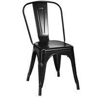 ערכת GIMA של קפה טולי בר טולי קפה כיסא צד מתכת כיסא אוכל מתכת שחור