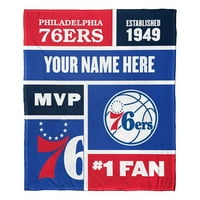 Philadelphia 76ers NBA ColorBlock Block המותאם אישית מגע מגע זריקת שמיכה