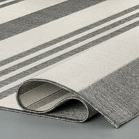 Nuloom Robin Multi Stripe שטיח אזור חיצוני מקורה, 8 '6 12', אפור בהיר