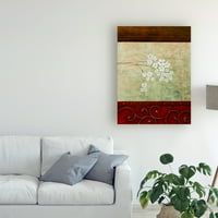 סימן מסחרי אמנות 'פרח לבן ירוק תקציר 1' אמנות בד מאת פבלו אסטבן