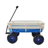 עגלת עגלה חיצונית של Aukfa לילדים - עגלת כלי עגלת חוף עם צמיגי אוויר - כחול