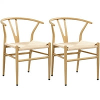 עיצוב אלדן עיצוב כסאות אוכל מתכת של אמצע המאה עם מושב קנבוס ארוג, בצבעים מרובים
