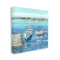 תעשיות סטופליות סירות משוררות שלווה גלריית ציור עגינה אוקיינוס ​​עטוף בד קיר הדפס, עיצוב מאת סאלי סווטלנד
