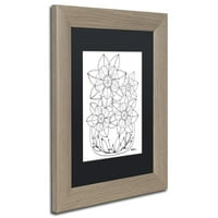 סימן מסחרי אמנות עיצוב פרחים 5 אמנות קנבס מאת KcdoodLeart שחור מט, מסגרת ליבנה