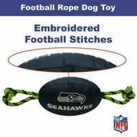 חיות מחמד ראשונות ב- NFL סיאטל סיהוקס צעצוע חזק, עמיד, לעיסה של כדורגל כלבים לחיות מחמד עם חבלים פנימיים