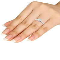 Imperial 1 2ct TDW Diamond 10k טבעת אירוסין באשכול זהב לבן