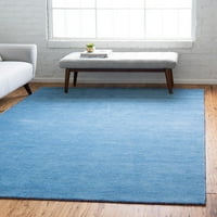 נול ייחודי גאבה מוצק שטיח גאבה מוצק 8 '2 11' 6 , כחול בהיר