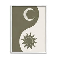 Stupell Industries Solar & Lunar Yin Yang צורה מוטיב רוחני אמנות גרפית אומנות ממוסגרת אמנות מדפסת אמנות