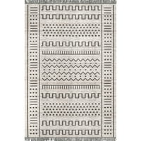 שטיח שטיח אזור חיצוני מקורה שבטי שבטי, 5 '8', אפור בהיר
