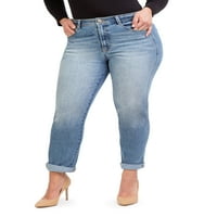Jordache's High Rise Curvy Mom Jeans, מידות 2-22