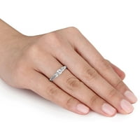 Miabella's Carat T.W. טבעת אירוסין של יהלום 3 אבן בזהב לבן 10kt