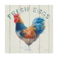 סימן מסחרי אמנות 'ביצים טריות תרנגולת' אמנות בד מאת דנהוי נאי