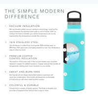 בקבוק מים מודרני ומודרני פשוט בקבוק מים - הידרו ואקום מבודד בקבוק כוס W מכסה ידית - קיר כפול נירוסטה לשימוש