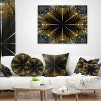 עיצוב פרח פרקטלי זהב סימטרי - כרית לזרוק מופשט - 18x18