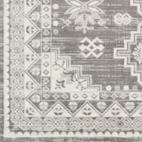 אמנותי אורגים מדליון מסורתי אזור שטיח, אפור, 120 94