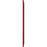 עבודת טחנה של Ekena 18 W 74 H Amerraft שני תריסי עץ אמיתיים שווים חיצוניים מוגבהים, פלפל אדום