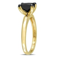 Miabella's Carat T.W. יהלום שחור חתוך נסיכה 10kt טבעת אירוסין סוליטייר זהב צהוב
