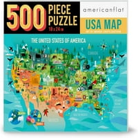Americanflat Puzzle Map ,, Art מאת Amanda Shufflebotham