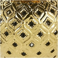 דצמבר 10 18 זהב קרמיקה דקורטיבי צנצנות עם גיאומטרי מגזרת עיצוב ומכסה, 1-חתיכה