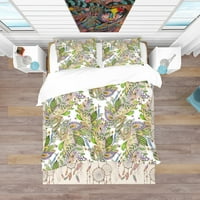 עיצוב אמנות 'מרקם בצבעי מים מופשט דפוס' בוהמי & אקלקטי שמיכה כיסוי סט