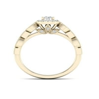 3 8ct TDW Diamond 10k טבעת אירוס