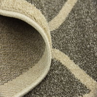 ייחודי נול מקורה עגול גיאומטרי מודרני אזור שטיחים אפור בז', 6' 6 ' עגול