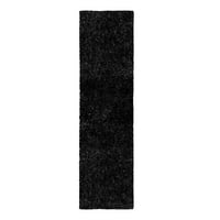 שטיח אזור ראנר מקורה קטיפה בוהו מעולה, שחור, 2 '25 13'