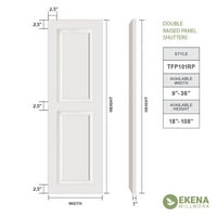 עבודת טחנה של Ekena 15 W 36 H True Fit PVC שני תריסי פאנלים מוגבהים שווים, מוקדמים
