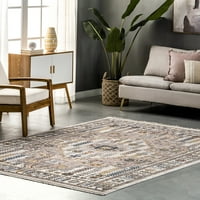 שטיח אזור שוליים מדליון בהשראה גלובלית של נולום ג 'וסלין, 8' 10 12', בז